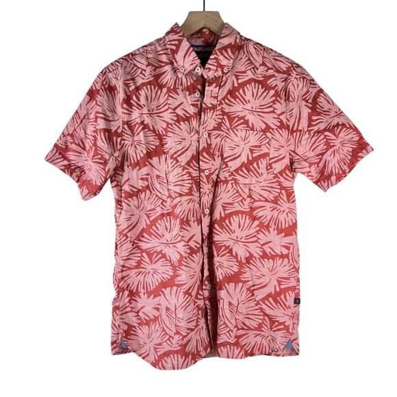 Allen Edmonds Mens Hawaiian Leaf Camp Button Down Short Sleeve Shirt - Picture 1 of 5